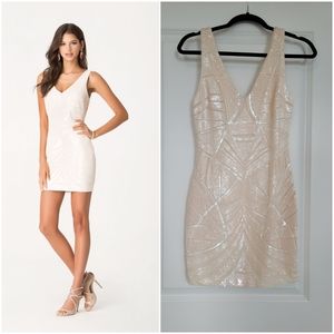 Bebe Double V-neck Sequin Dress